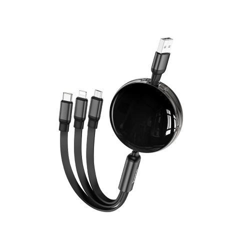 HOCO CAVO 3 IN 1 DA USB A LIGHNING / MICRO / TYPE-C 1 MT
