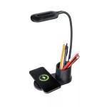 LAMPADA HT-513 DA SCRIVANIA INTELLIGENTE A LED + CARICATORE A INDUZIONE 10W BLACK