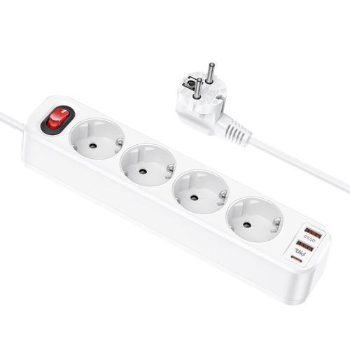 HOCO NS1 MULTIPRESA 4 POSTI + 2 USB + TYPE-C 20W BIANCA