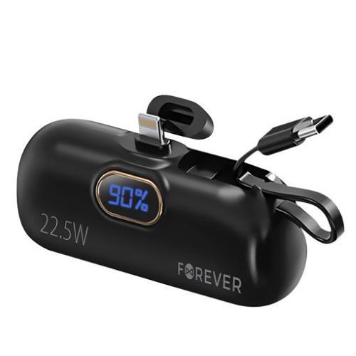 FOREVER MTB-100 MINI POWER BANK 5000 MAH 22.5W LIGHTNING BLACK