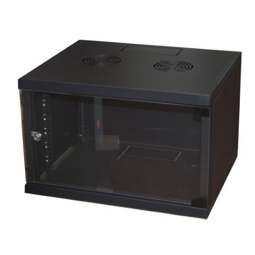 DIGITUS LK1909UN ARMADIO RACK 19" 9 UNITA' DA MURO PER RETI (A)485 X (L)540 X (P) 450 MM COLORE NERO PORTA VETRO