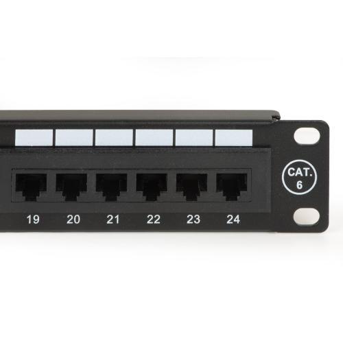 DIGITUS LKP624U PANNELLO PATCH 19" NON SCHERMATO UTP 24 PORTE 8 POLI RJ45 PER RETI CATEGORIA 6 NERO