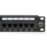 DIGITUS LKP624U PANNELLO PATCH 19" NON SCHERMATO UTP 24 PORTE 8 POLI RJ45 PER RETI CATEGORIA 6 NERO
