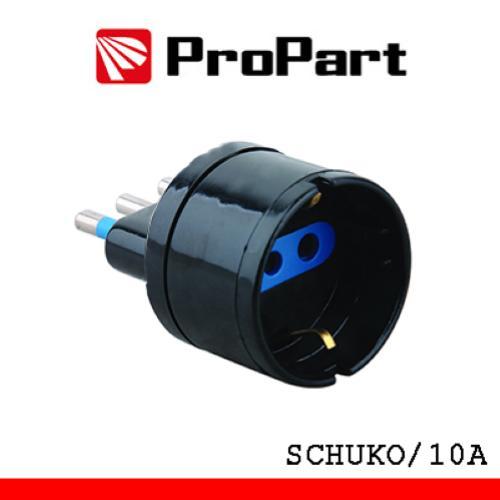 PROPART PES1006-BKP ADATTATORE SCHUKO SPINA 10A NERO
