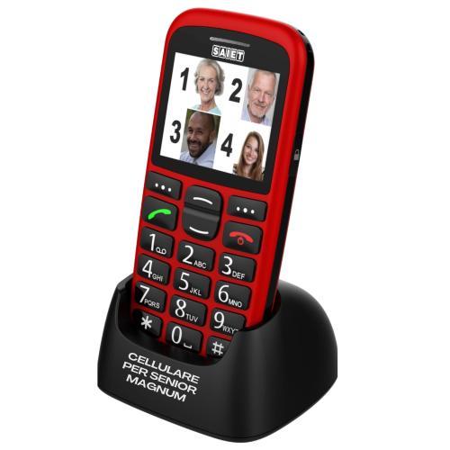 SAIET MAGNUM CELLULARE GSM TASTI E CARATTERI GRANDI CON AUDIO AMPLIFICATO RED