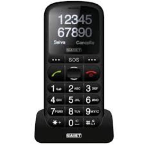 SAIET PRONTO MAX CELLULARE PER SENIOR TASTI E CARATTERI GRANDI BASE DI APPOGGIO WHITE