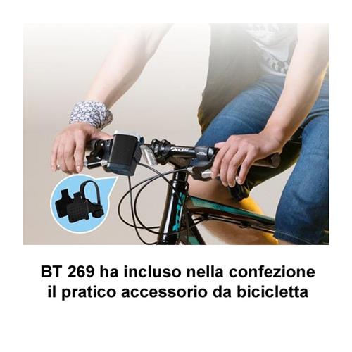 MAJESTIC BT 269 ALTOPARLANTE BLUETOOTH™ COMPLETO DI ACCESSORIO PER MONTAGGIO A MANUBRIO DELLA BICICLETTA