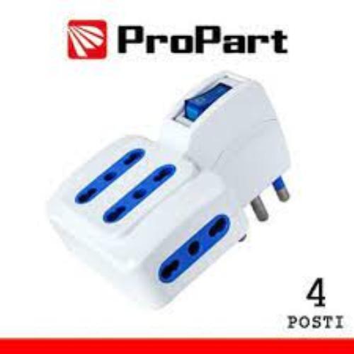 PROPART PES1072-W MULTIPRESA 4 POSTI 16A SALVASPAZIO CON INTERUTTORE ON/OF